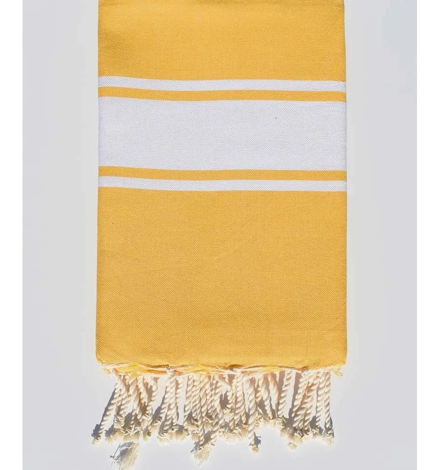 Fouta piatta giallo zafferano Fouta Tunisia - 1