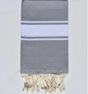 Fouta piatta grigio topo chiaro  - 1