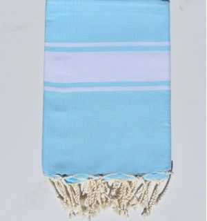 Fouta piatta blu pastello Fouta Tunisia - 1