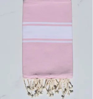 Fouta piatta rosa pastello medio Fouta Tunisia - 1