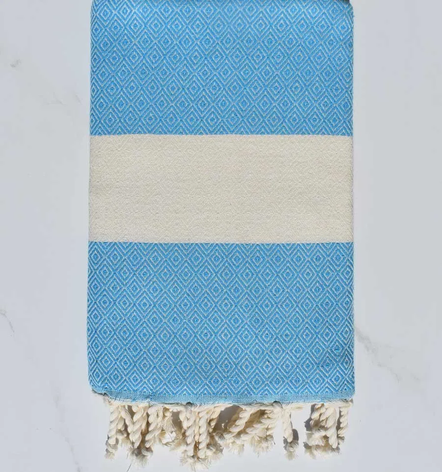 Telo mare Diamante Blu Azzurro Fouta Tunisia - 1