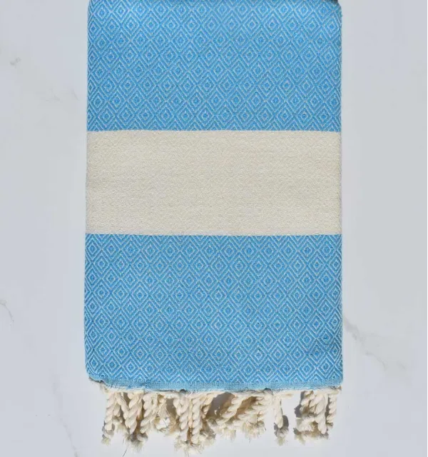 Telo mare Diamante Blu Azzurro Fouta Tunisia - 1