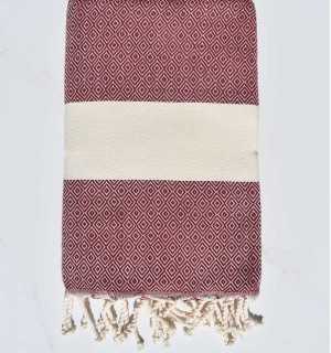 Telo mare Diamante rosso bordeaux Fouta Tunisia - 1