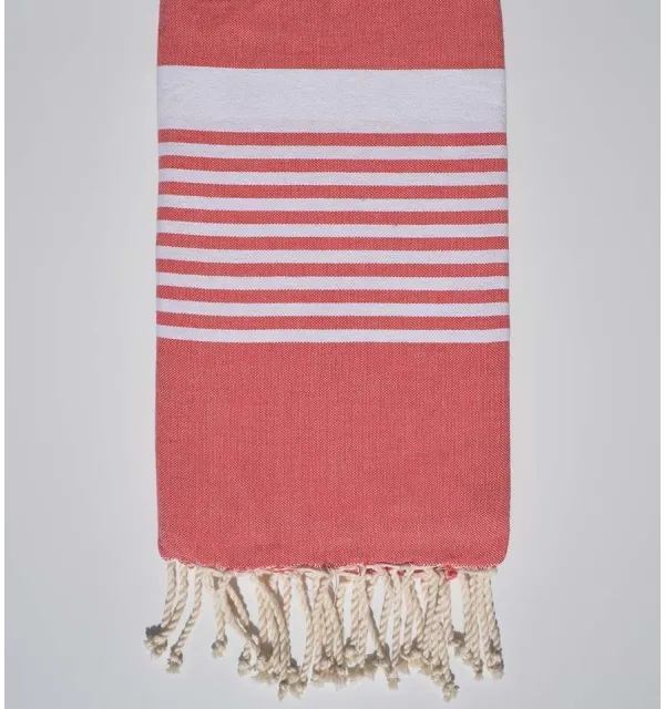 Fouta arthur en Coton Recyclé incarnat Fouta Tunisia - 1