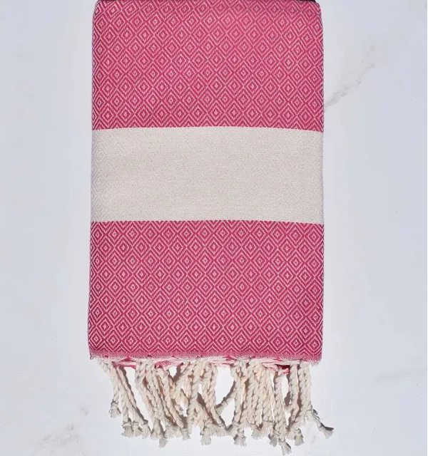 Telo mare Diamante rosa fucsia Fouta Tunisia - 3