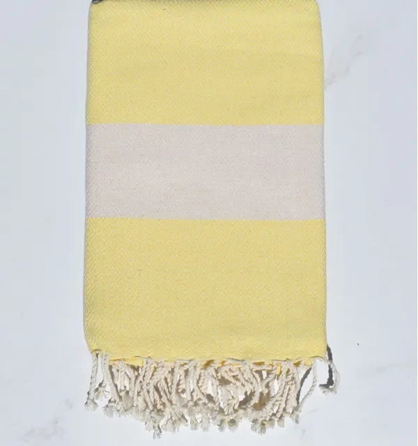 Telo mare Diamante Giallo Chiaro Fouta Tunisia - 3