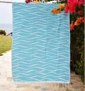 Telo mare Hawaii Blu Verde Fouta Tunisia - 1