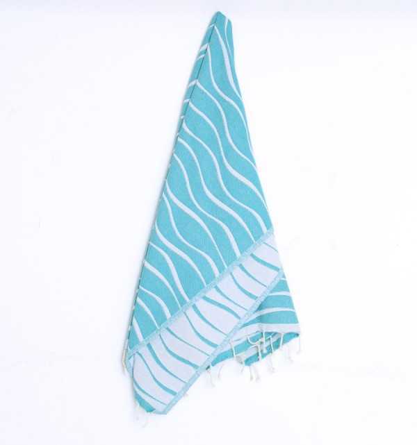 Telo mare Hawaii Blu Verde Fouta Tunisia - 3