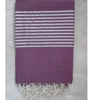 Grande fouta ametista con filo lurex argento 