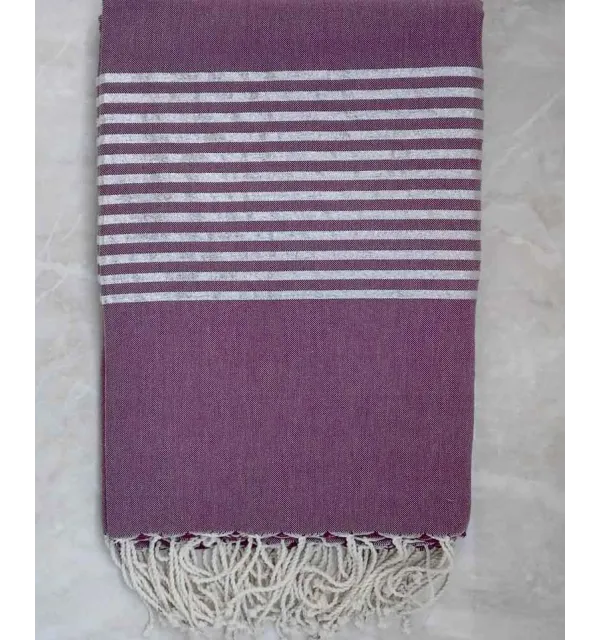 Grande fouta ametista con filo lurex argento 