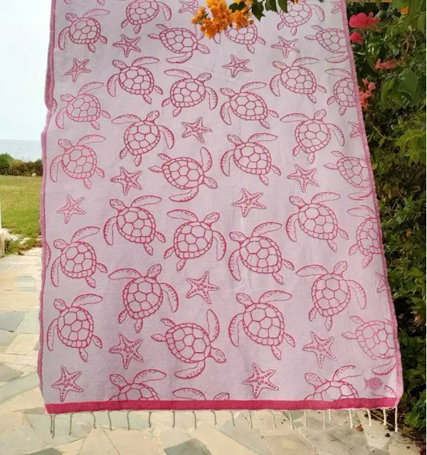 Telo Mare Seychelles Rosa Fucsia Fouta Tunisia - 2