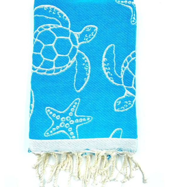 Telo Mare Seychelles Blu Azzurro Fouta Tunisia - 4