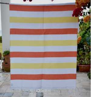 Telo mare spugna arancione e giallo Fouta Tunisia - 1