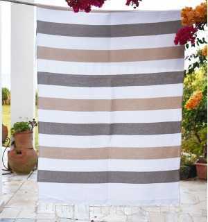 Telo mare spugna talpa e beige Fouta Tunisia - 1