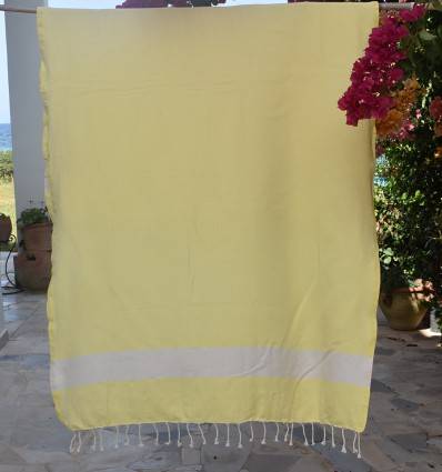 Telo mare Diamante Giallo Chiaro Fouta Tunisia - 1