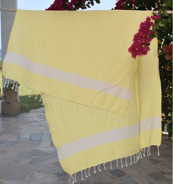 Telo mare Diamante Giallo Chiaro Fouta Tunisia - 2