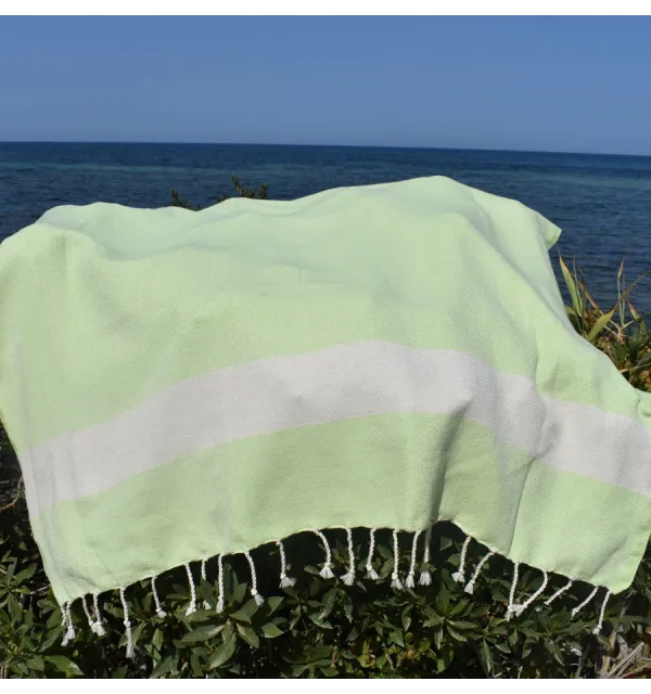 Telo mare Diamante Verde Pastello Fouta Tunisia - 2