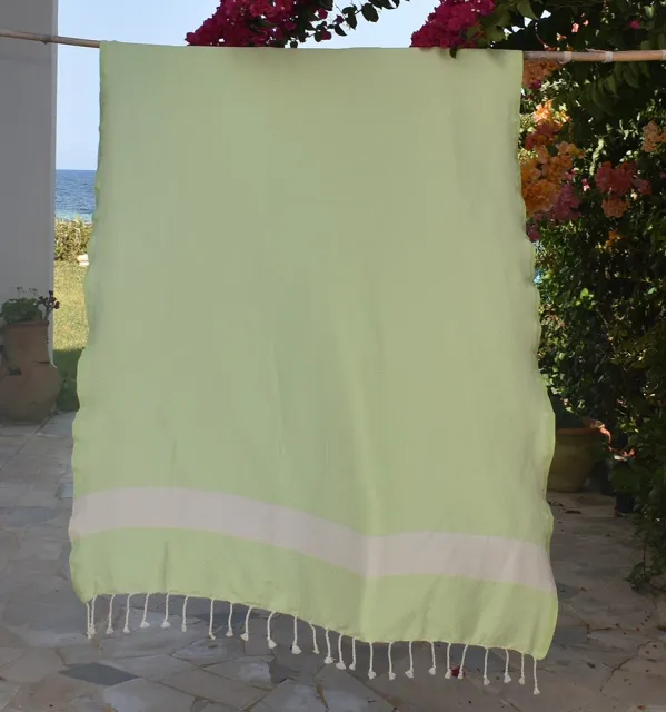 Telo mare Diamante Verde Pastello Fouta Tunisia - 1