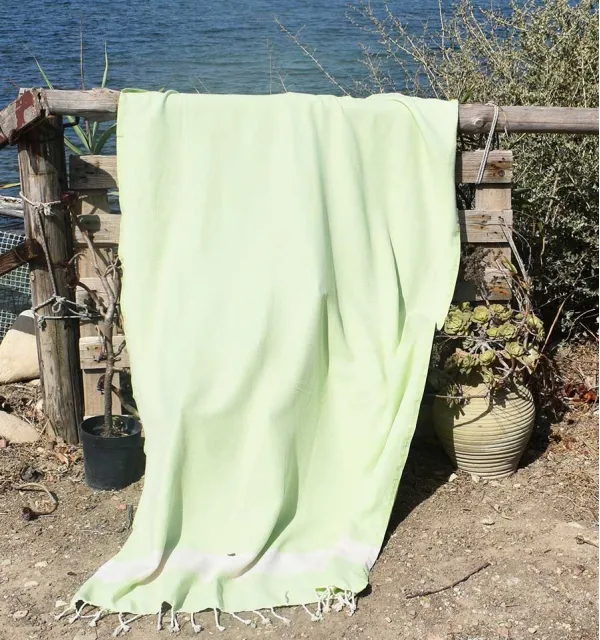 Telo mare Diamante Verde Pastello Fouta Tunisia - 4