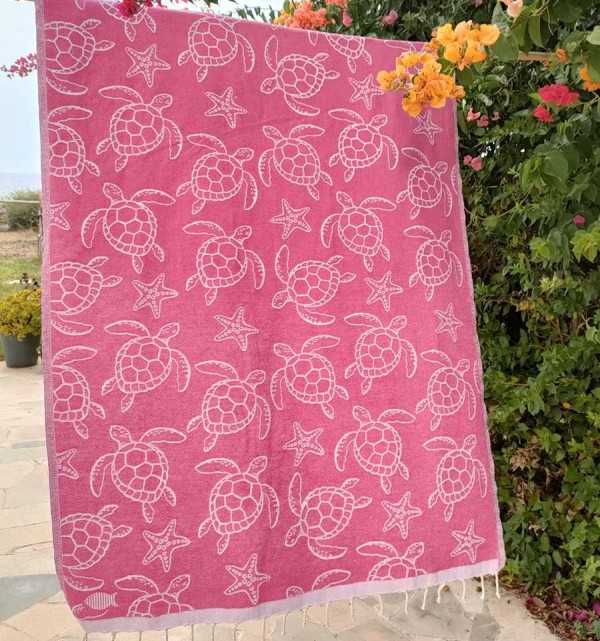 Telo Mare Seychelles Rosa Fucsia Fouta Tunisia - 3