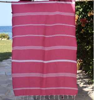 Telo mare Mykonos rosa fucsia Fouta Tunisia - 1