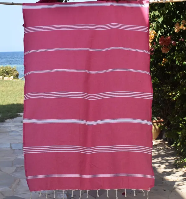 Telo mare Mykonos rosa fucsia Fouta Tunisia - 1