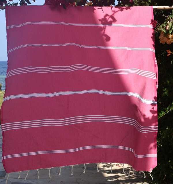 Telo mare Mykonos rosa fucsia Fouta Tunisia - 2