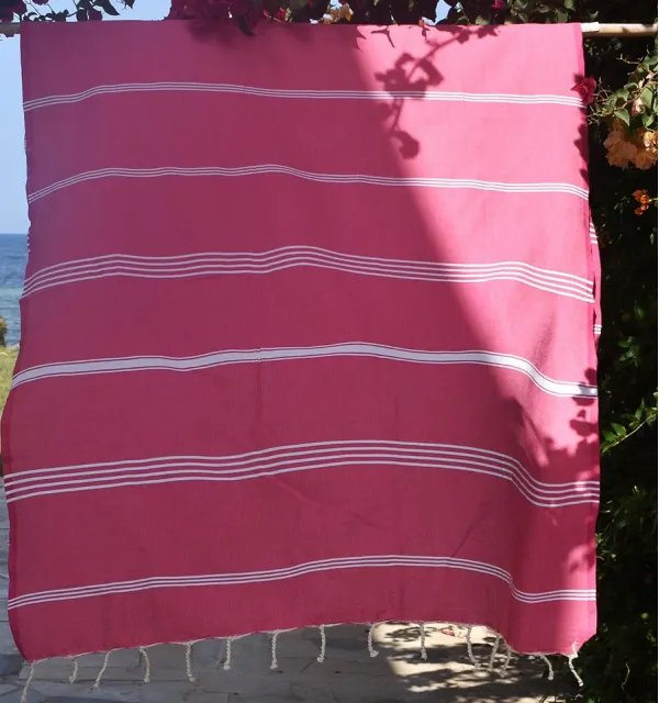 Telo mare Mykonos rosa fucsia Fouta Tunisia - 2