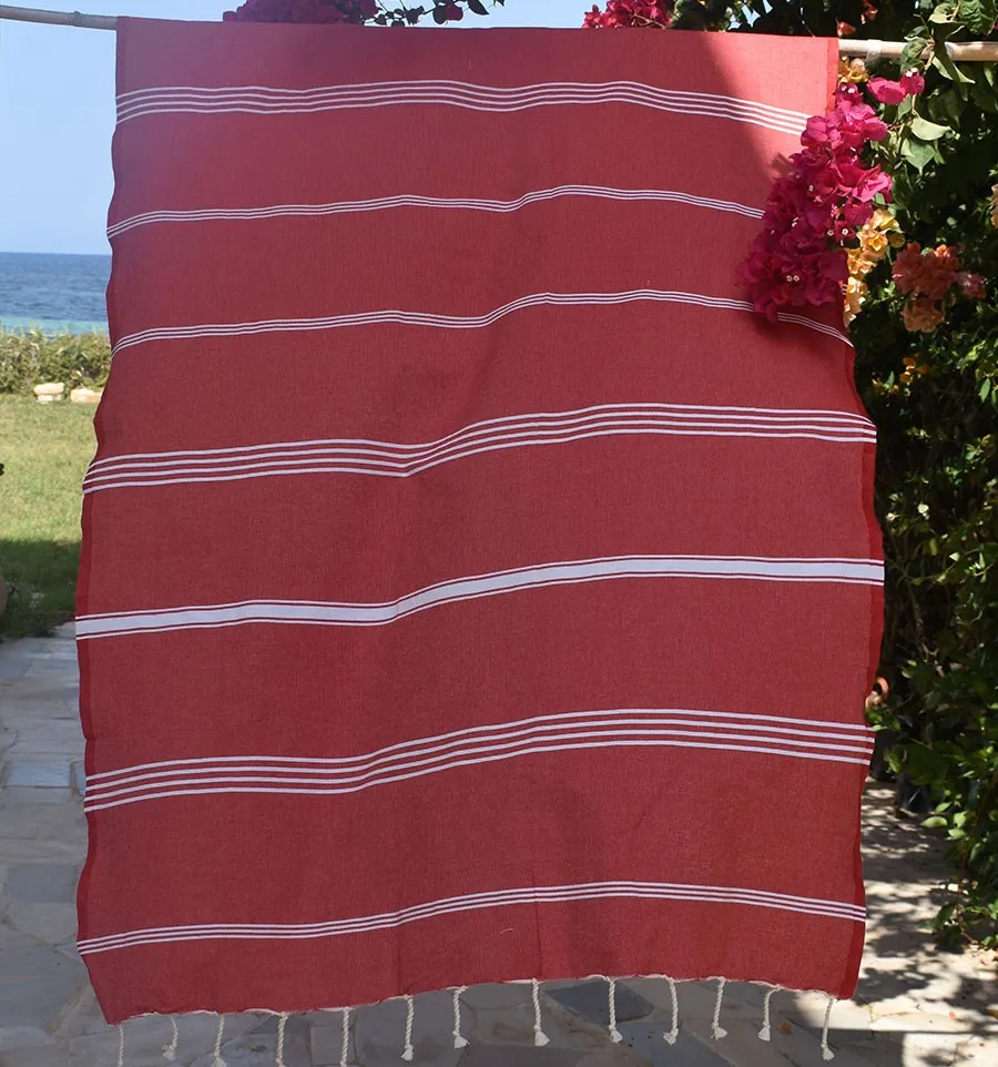 Telo mare Mykonos rosso Fouta Tunisia - 1