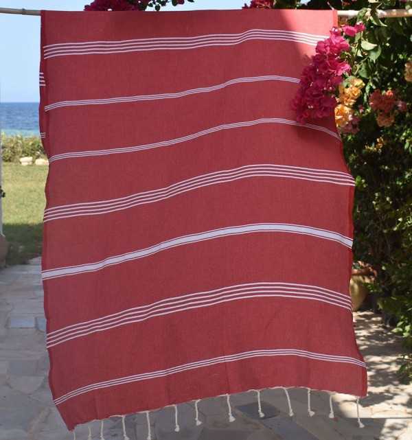 Telo mare Mykonos rosso Fouta Tunisia - 4