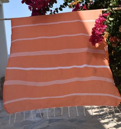 Telo mare Mykonos arancione Fouta Tunisia - 1