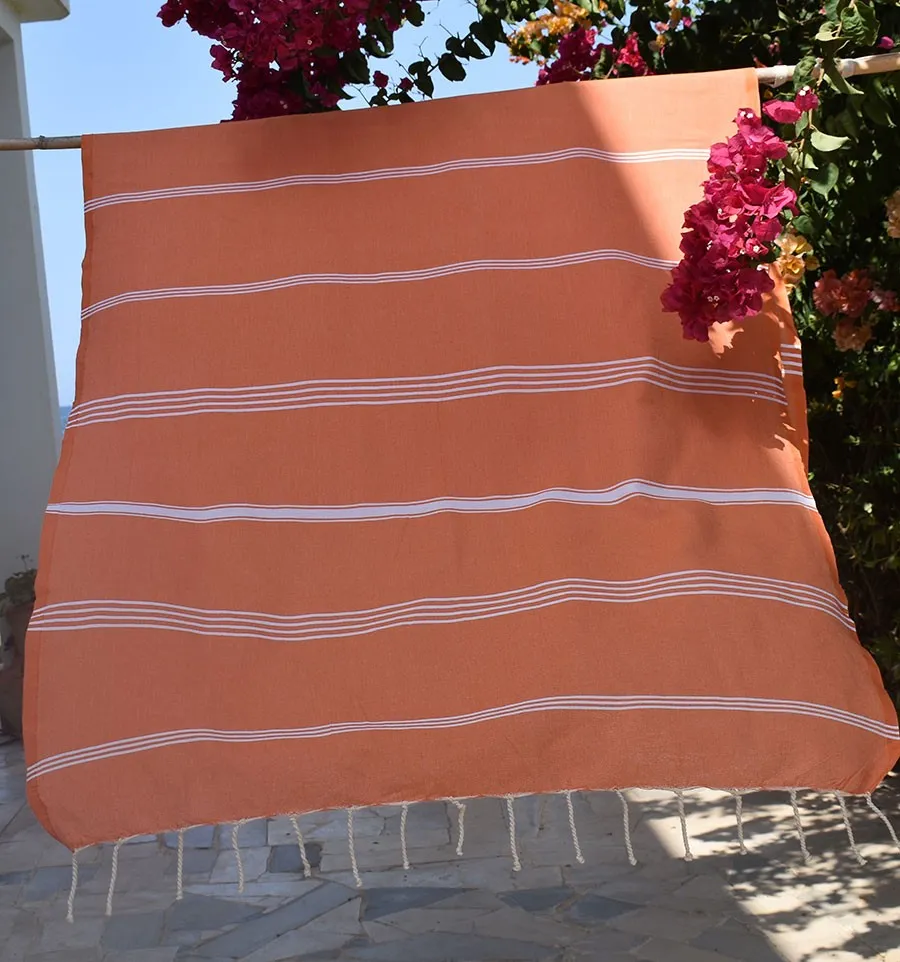 Telo mare Mykonos arancione Fouta Tunisia - 1