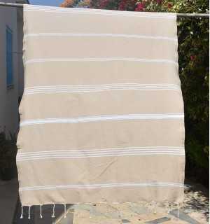 Telo mare Mykonos beige Fouta Tunisia - 1