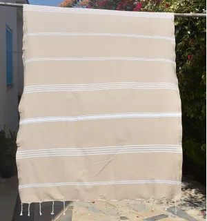 Telo mare Mykonos beige Fouta Tunisia - 1