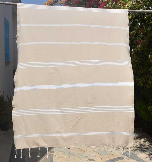 Telo mare Mykonos beige Fouta Tunisia - 1