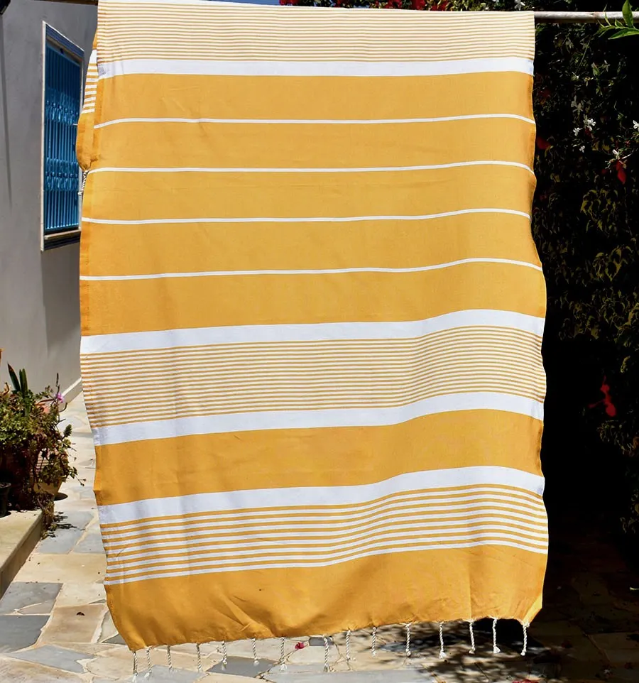 Telo mare arturo giallo scuro Fouta Tunisia - 1