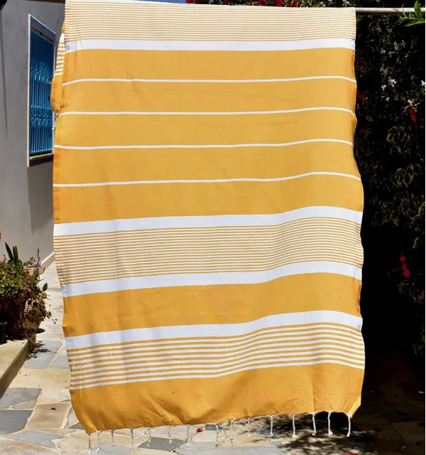 Telo mare arturo giallo scuro Fouta Tunisia - 1