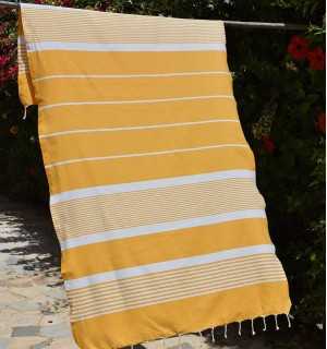 Telo mare arturo giallo scuro Fouta Tunisia - 1 2