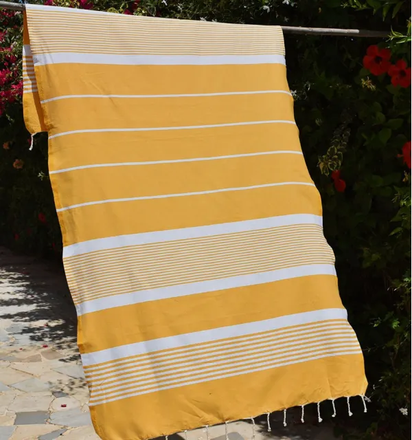 Telo mare arturo giallo scuro Fouta Tunisia - 2