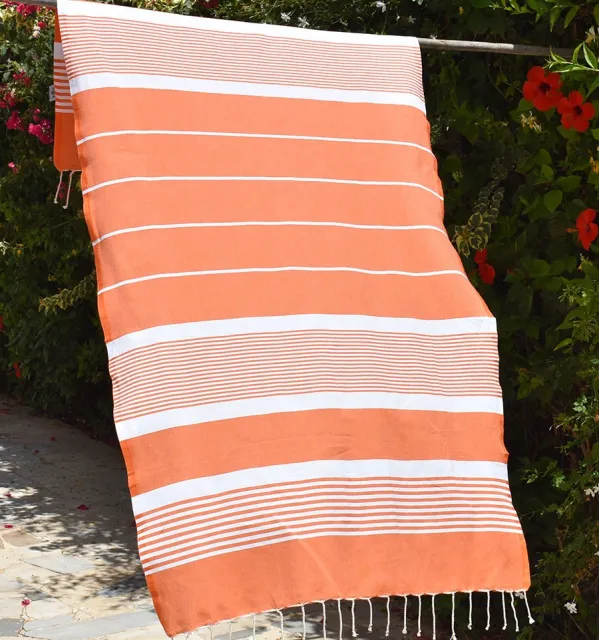 Fouta arthur en Coton Recyclé orange Fouta Tunisia - 2