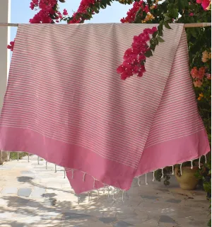 Telo Mare Portofino Rosa Chiaro Fouta Tunisia - 1 2