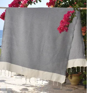 Telo mare PIQUE-PIQUE Grigio Fouta Tunisia - 1 2