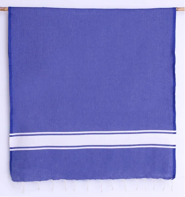 Telo mare in cotone riciclato blu navy Fouta Tunisia - 1