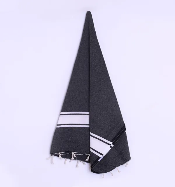 Telo mare in cotone riciclato nero Fouta Tunisia - 3