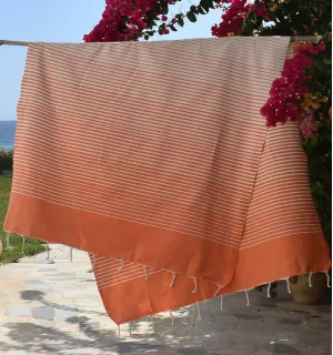 Telo Mare Portofino Arancione Fouta Tunisia - 1 2