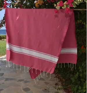 Telo mare in cotone riciclato rosa fucsia - FOUTA TUNISIA 2