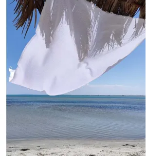 Fouta nido d'ape unita bianco Fouta Tunisia - 1 2