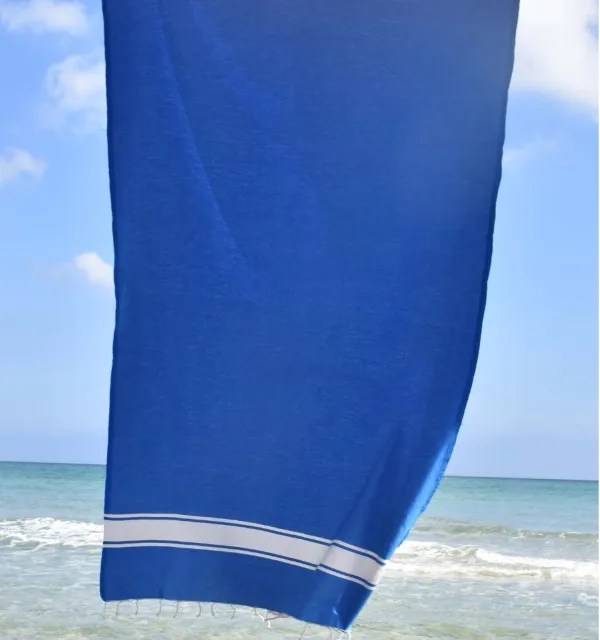 Telo mare blu 100x200 cm - 100 % Cotone - FOUTA TUNISIA