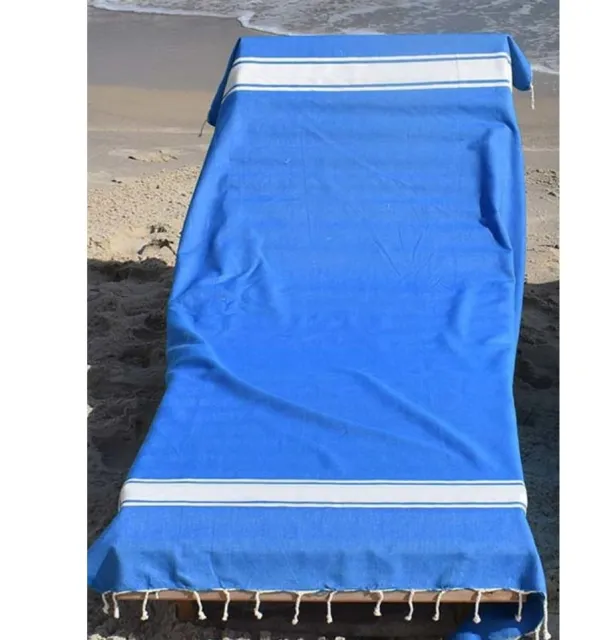 Telo mare blu 100x200 cm - 100 % Cotone - FOUTA TUNISIA