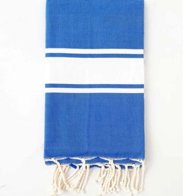 Telo mare blu 100x200 cm - 100 % Cotone - FOUTA TUNISIA